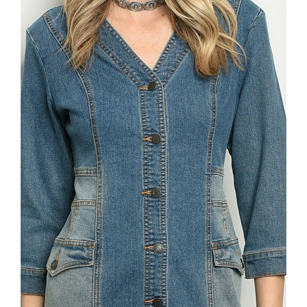 DARK DENIM DRESS - Picture 4 of 7